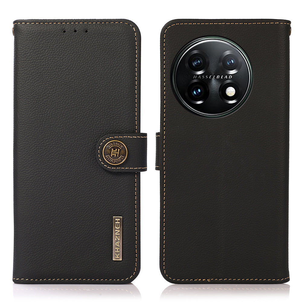 KHAZNEH For OnePlus 11 5G RFID Blocking Magnetic Anti-fall Phone Wallet Case Stand Genuine Leather Shockproof Phone Cover KHAZNEH For OnePlus 11 5G RFID Blocking Magnetic Anti-fall Phone Wallet Case Stand Genuine Leather Shockproof Phone Cover